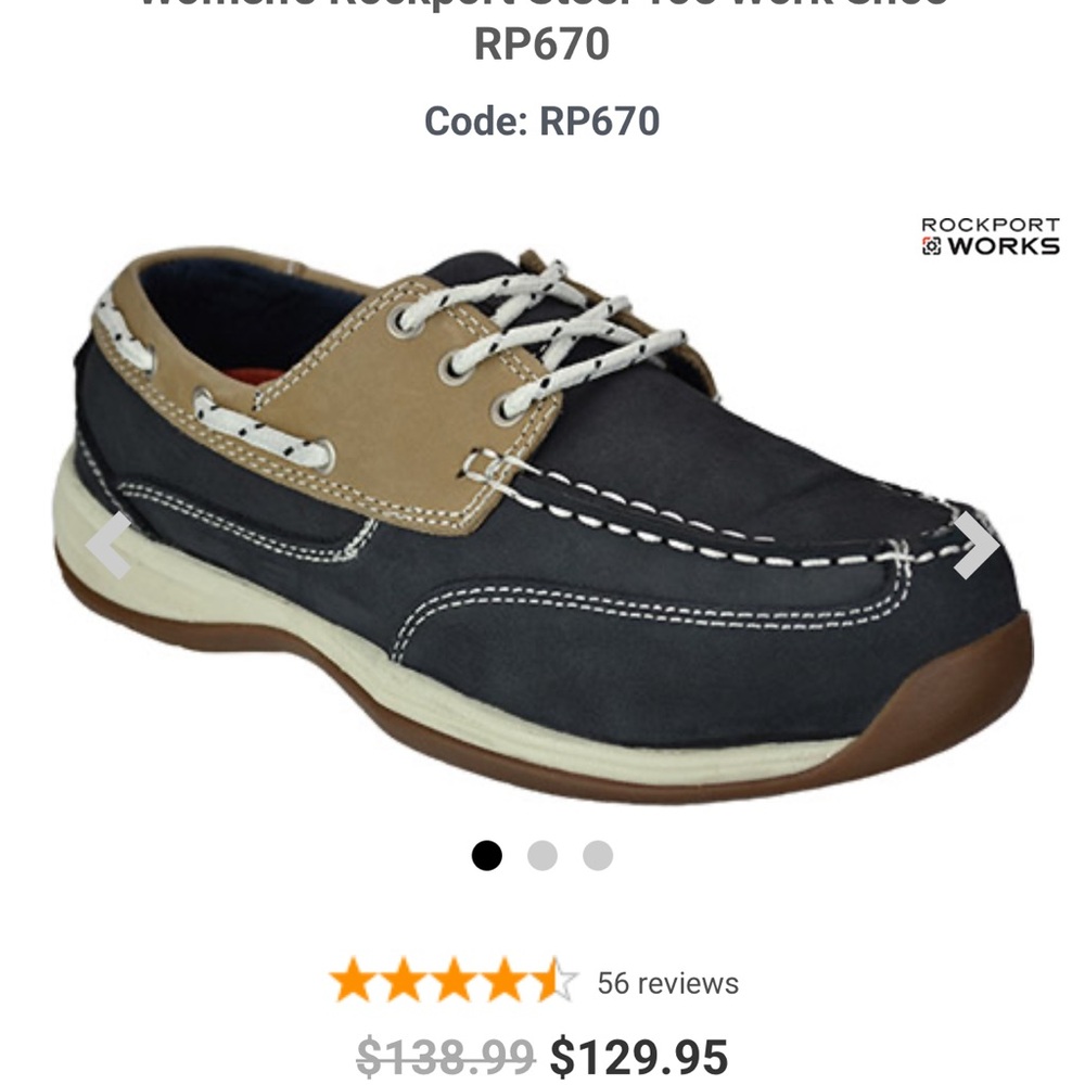 Rockport Women Steel toe Black and Tan shoes